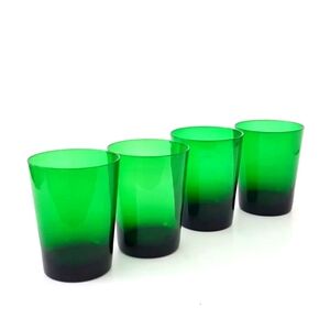 4pc Forest Green 12oz Blown Glass Tumbler Set